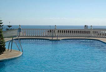 Views over the swimming pool at Torrenueva Park